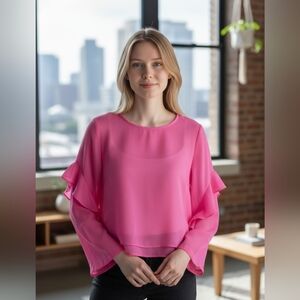 Womens pink sheer top Size medium